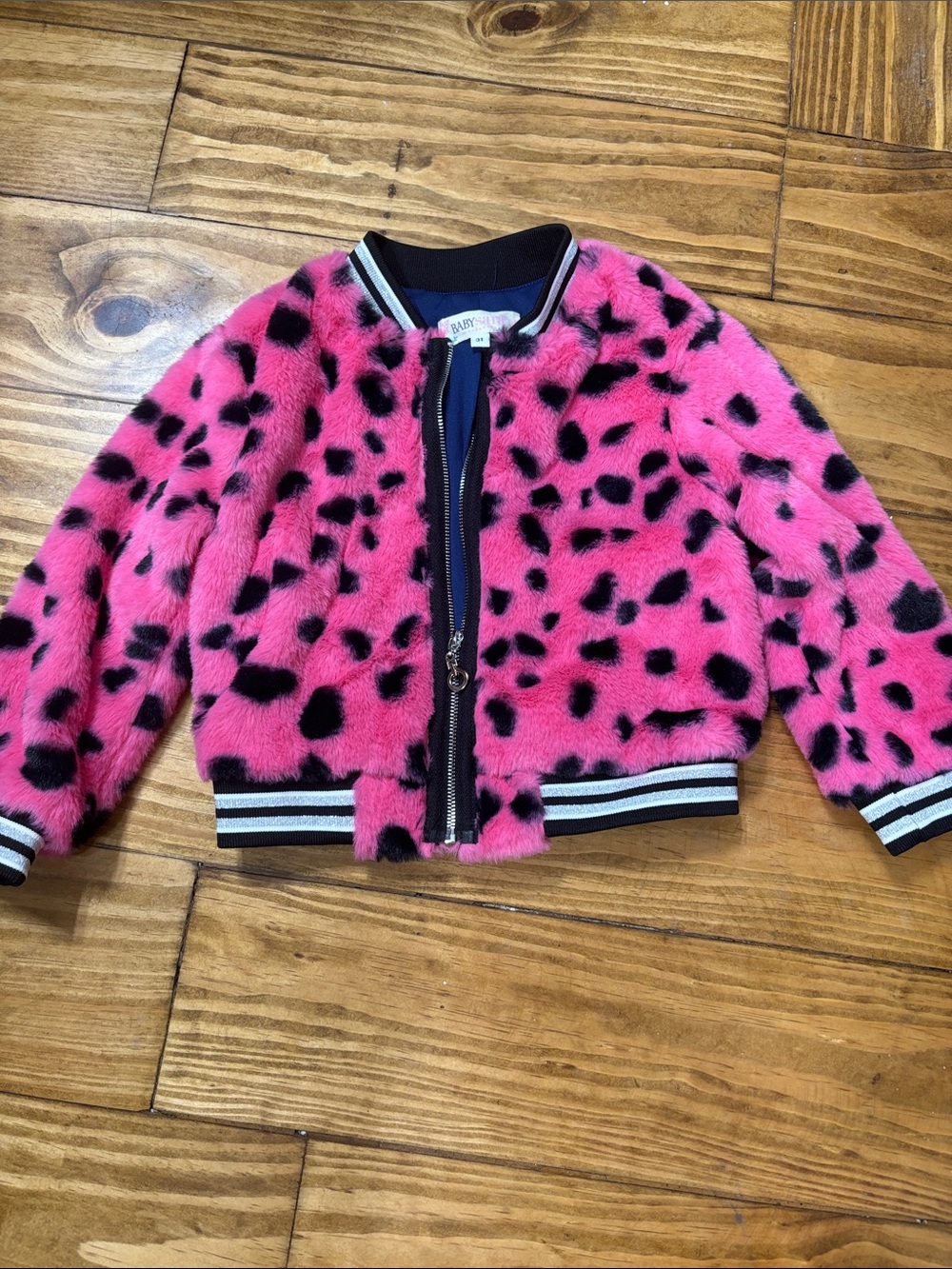 Baby Sara by Sara Sara Pink Faux Fur Zip Up Jacket Size 3T